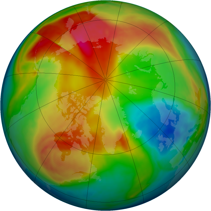 Arctic ozone map for 19 February 2008